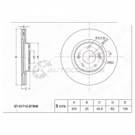 Тормозной диск передний KIA SPORTAGE 15-/HYUNDAI TUCSON 15