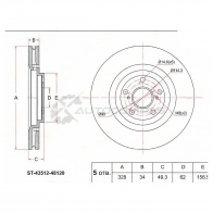 Тормозной диск передний LEXUS RX270/350/450H12