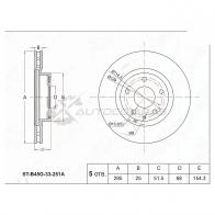 Тормозной диск передний MAZDA 3 12-/CX-3 13