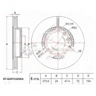 Тормозной диск передний MAZDA 323 BJ/6 GG/626/PREMACY 1.8/2.0/2.0TD 98