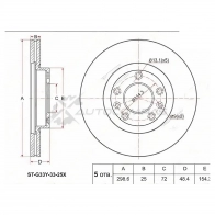 Тормозной диск передний MAZDA 6 07 SAT 9EGR JZ 1422810263 STG33Y3325X