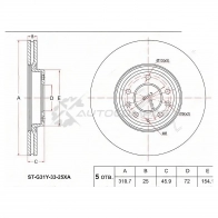 Тормозной диск передний MAZDA 6 2.3 ATENZA 2.3 GG/GH 02-07