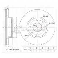 Тормозной диск передний MAZDA FAMILIA/323 BJ 1.5/1.8 98-04 SAT W6 81F STBR703325XF 1422809640