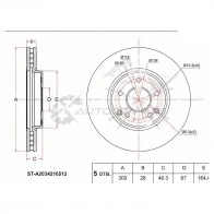 Тормозной диск передний MERCEDES CL203/W203/210/S203/C208/209A209/S210 SAT 1422811857 STA2034210512 Q G3NU8