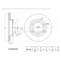 Тормозной диск передний MITSUBISHI CANTER FB501/FA500/FA523/FA580 SAT STMC838750 1422813123 W9EMC T
