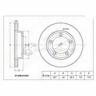 Тормозной диск передний MITSUBISHI CANTER FB51/568/637/668/FE51/53 SAT 1422813117 8 33W0 STMB334308