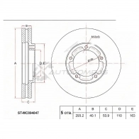 Тормозной диск передний MITSUBISHI CANTER FE5/6/7/8 SAT 1422813115 STMC894847 CN2HK 2