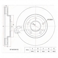 Тормозной диск передний MITSUBISHI LANCER X 4B10/11/4A91 CY, 07