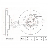 Тормозной диск передний MITSUBISHI LANCER/CEDIA CB/CK6/CS 94-03/DINGO CQ2A 99-02 SAT 1422813104 STMR699285 C1FA Z