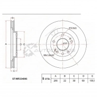 Тормозной диск передний MITSUBISHI PAJERO IO H6/7 98-07 SAT 1422814974 STMR334996 FCY9 Q