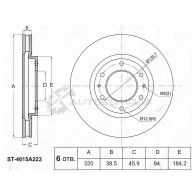 Тормозной диск передний MITSUBISHI PAJERO SPORT/L200 15 SAT C167O I ST4615A223 1440531513