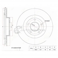 Тормозной диск передний NISSAN PRIMERA SR/QR20 P12/TEANA J31/SKYLINE VQ25/30DD V35 SAT 1422815978 ST402069Y000 0AFF 8U