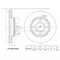 Тормозной диск передний NISSAN TIIDA LATIO C11 HR15DE/MARCH K12 CR12DE/14DE/NOTE HR15DE