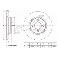 Тормозной диск передний NISSAN TIIDA LATIO C11 MR18DE 2WD/HR15DE 4WD 04 SAT R G3RYB ST402063U800 1422815988