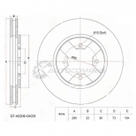 Тормозной диск передний NISSAN URVAN\VANET 82-95 SAT 9N RANI 1422816396 ST4020604C01