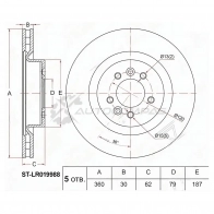 Тормозной диск передний RANGE ROVER SPORT 05 SAT STLR019988 DLQ 96F 1422809004