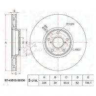 Тормозной диск передний справа LEXUS GS30/35/43/460 4WD SAT 1422830254 ST4351230330 0 WZB3Z