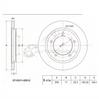 Тормозной диск передний SUZUKI ESCUDO 97-05 SAT 5O 3PO ST5521165D12 1422821008