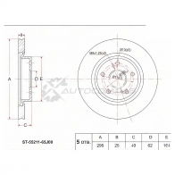 Тормозной диск передний SUZUKI GRAND VITARA 1.6/2.0/2.4 06 SAT 1422821009 ST5521165J00 PRQX II