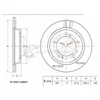 Тормозной диск передний SUZUKI GRAND VITARA G16B/J20/H25/27 97-05 SAT Y T6KVA 1422810661 ST5521165D01