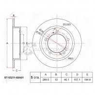 Тормозной диск передний SUZUKI JIMNY 1.3 98-/ESCUDO 1.6-1.9 88-97 SAT 1440518106 ST5521160A01 KLS OP26