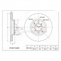 Тормозной диск передний SUZUKI SWIFT III ZC/ZD/M13A/M15A 05 SAT T1T CU04 ST5531162J00 1422821014