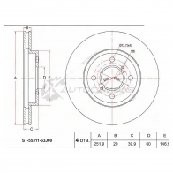Тормозной диск передний SUZUKI SWIFT III ZC/ZD/M13A/M15A 05-(2 шпильки) SAT ST5531163J00 1420582405 ZS VBG