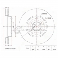 Тормозной диск передний Toyota CAMRY/VISTA SV4 96 SAT 1422823487 ST4351232280 G9O V851