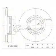 Тормозной диск передний Toyota DYNA 150/TOYOACE LY/YY2 95-01 SAT ST4351225020 SJ WFGZ 1422823462