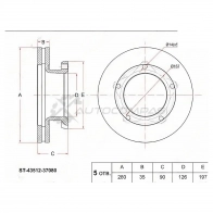 Тормозной диск передний Toyota DYNA BU300 SAT ST4351237080 1422829739 E32 HS6