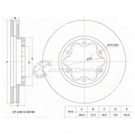 Тормозной диск передний Toyota HIACE 04 SAT 1422823256 0GK FC ST4351226190