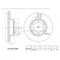 Тормозной диск передний Toyota HILUX ZN130/LN130 91-95/4RUNNER RN1/VZN13 91-95 SAT 1422823441 ML4 MK ST4351235200