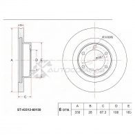 Тормозной диск передний Toyota LAND CRUISER J12/LEXUS GX470 02 SAT ST4351260150 K Q1CW 1422823496