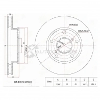 Тормозной диск передний Toyota MARK/CRESTA 2.0 GX90/GX100 92-01 SAT IE4J4 C6 1422824779 ST4351222240