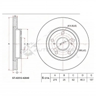 Тормозной диск передний Toyota RAV4 A3/COROLLA RUMION E15/NOAH/VOXY Z 7 07-/PRIUS ZVW41 11