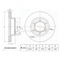 Тормозной диск передний Toyota TUNDRA UCK45 00-07 SAT ST435120C011 1440540833 V29N G