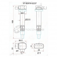 Катушка зажигания Toyota 3RZ RZN18/21/RZJ12/RCH/LY230/280/RZU28/3/400 SAT 1422824847 3H2 7SB ST9091902237