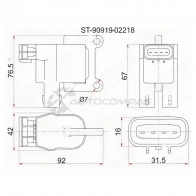 Катушка зажигания Toyota 3S/5S-FE (№2) 96- ST19/ST21/SV4/SV55/SXV2/SXM1/SXN1/SXU1 1ZZ ZZV50