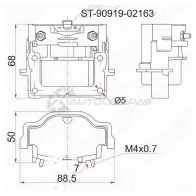 Катушка зажигания Toyota 3S-FE -96 ST19/ST20/SV4, 4A/7A-FE -96 AT19, 3RZ-FE 95- RZJ9/RZN18 SAT 1422824855 ST9091902163 6L 8GY4