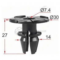 Клипса крепления порога BMW 5 E60/E61 (1 шт.) SAT STM12272 MWS DW81 1440512249