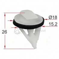 Клипса молдинга крышки багажника Toyota COROLLA 06-13 (1 шт.) SAT 1440526344 STKJ2440 GICF VZ