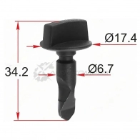 Клипса обшивки кузова VAG (1 шт.) SAT G LMV7PL STKE386 1440546498