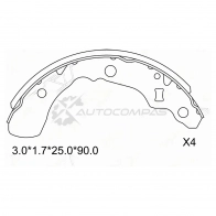 Тормозные колодки барабанные задние Toyota PASSO 04-10/DAIHATSU BOON 04-10 SAT 1440987302 ST280089 ZJ H4D