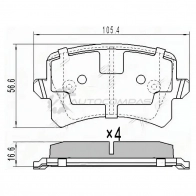 Тормозные колодки задние VAG TIGUAN 08-11 SAT FOK JW ST5N0698451 1422834197