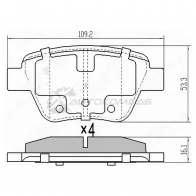 Тормозные колодки задние VW TOURAN 03-10/CADDY 17