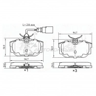 Тормозные колодки задние с датчиком VOLKSVAGEN TRANSPORTER 90-03 SAT 1440987348 KVW05C 6 ST280030