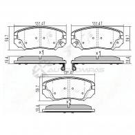 Тормозные колодки передние CHEVROLET CAMARO V 11-/MALIBU V300 12-/OPEL INSIGNIA 08-/SAAB 9-5 10