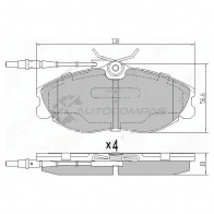 Тормозные колодки передние CITROEN XSARA 98-05/PEUGEOT 306 96-01/406 96-04