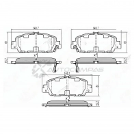 Тормозные колодки передние HONDA ACCORD VIII/ VEZEL RU1-4 13-/STEPWGN RP 15