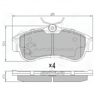 Тормозные колодки передние NISSAN ALMERA N15/16/PRIMERA P10/11 SAT ST410604M525 1422817784 P25R 2